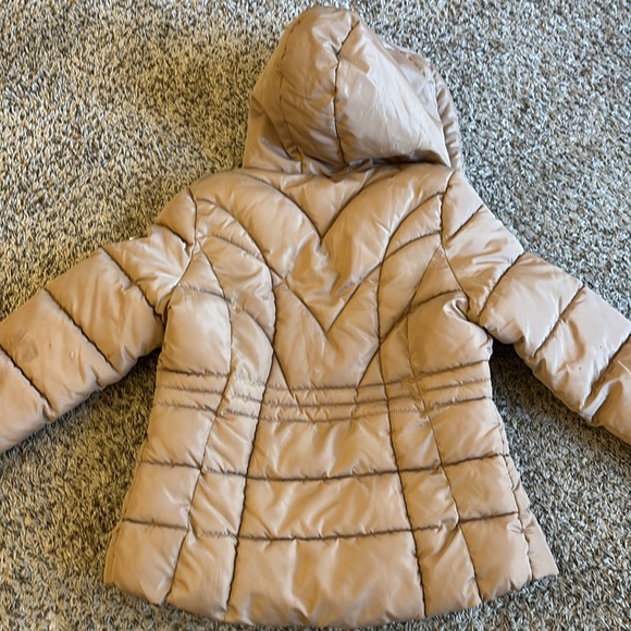 DKNY Taupe Fleece-Lined Jacket Hooded Puffer Jacket winter jacket Size - Picture 8 of 16